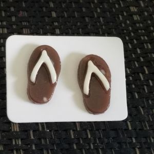 Brown Flip Flop Earrings